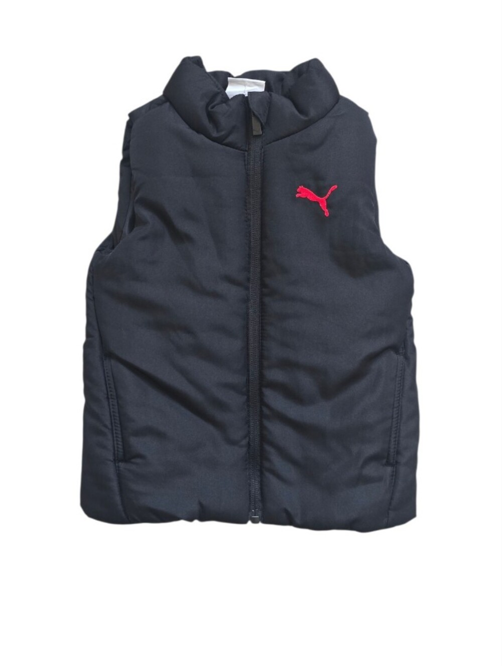 Puma Toddler Boys' Black Puffer Vest with Red Logo, Size 3T
